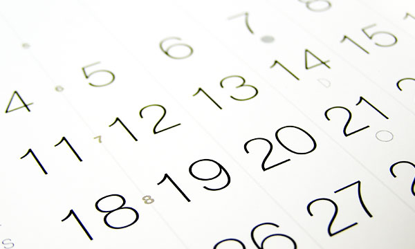 Kalender som visar datum